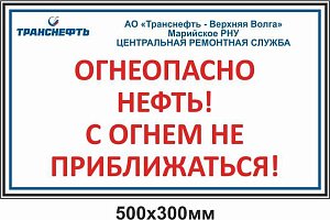 Щит указатель предупреждающего знака обозначения места аварии "Огнеопасно нефть/нефтепродукт! С огнем не приближаться!" ПЛ-ОНП